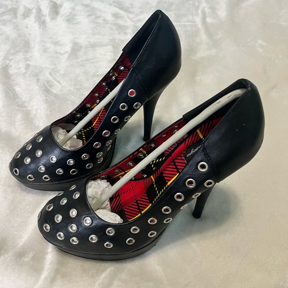 NIB ABBEY DAWN by Avril Lavigne Black Holly Chart Topper Platform Heels Sz 9 Blk - Picture 2 of 11